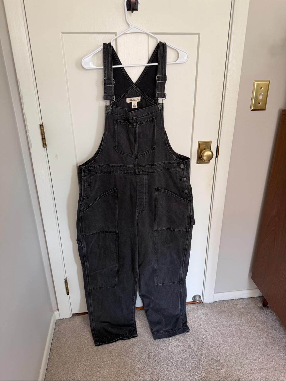 NWT Madewell Denim Cargo Style Overalls with Front Pocket